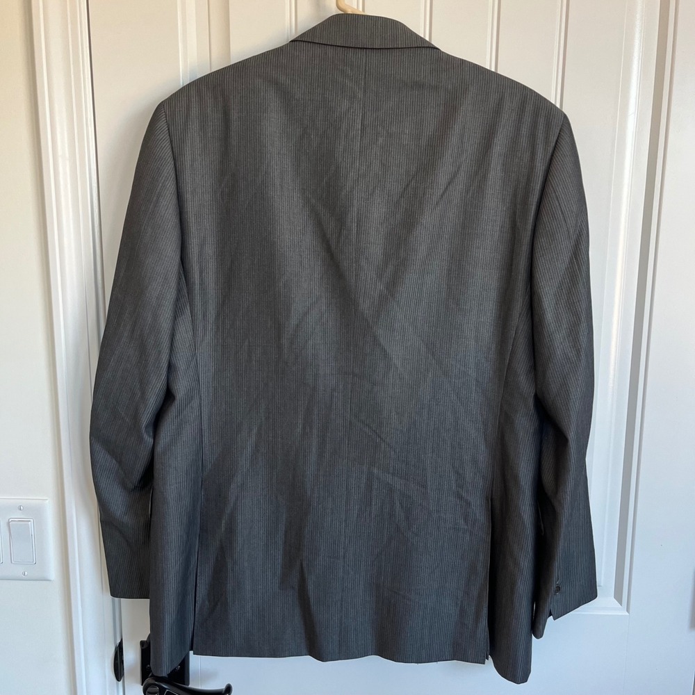 Canali Men's Suit Jacket Gray Stripe Made In Italy Wool Eur 52r Us 42r View 3